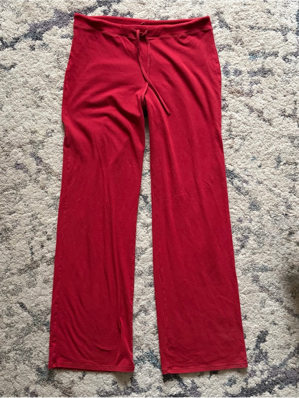 Skims Cotton Jersey Straight Leg Pants in Red
